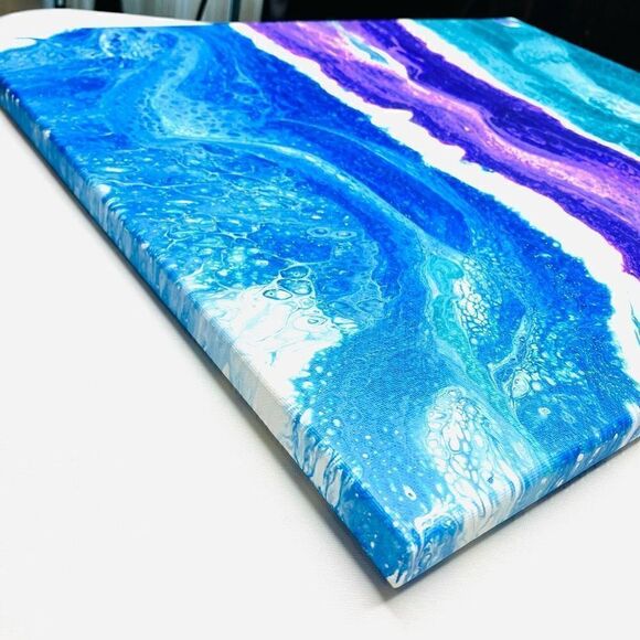 Original Abstract Art Sea of Blue Home Wall Decor - Picture 6 of 7